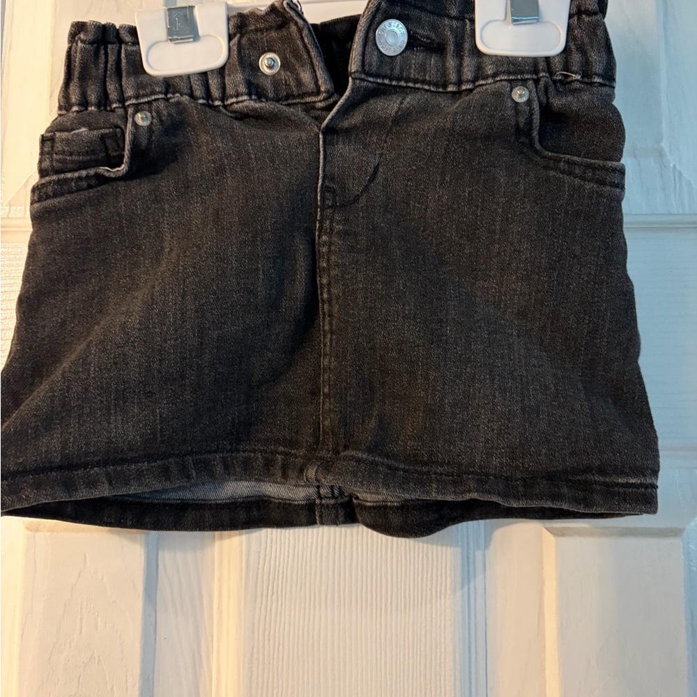 Cat & Jack Black Denim Skirt with Elastic Waist